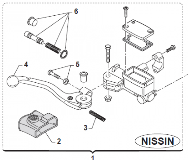 Reparaturkit Nissin Handbremspumpe mod 2001. # 69085`