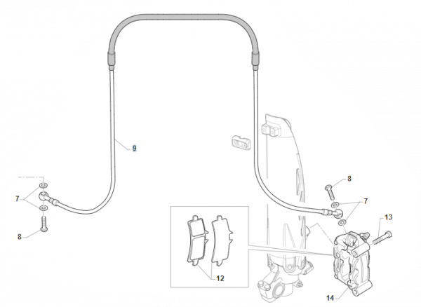 Bremsleitung Supermoto SMR/SMM mod 03 bis 13, vorne, # 69104`