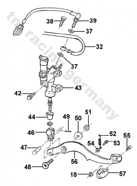 Gabel Fußbremshebel, # 69125`