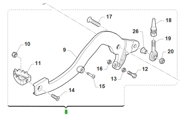 Fussbremshebel 85cc junior 2013 , # 69235 `