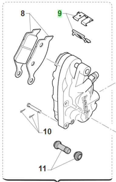 Gleitbleche für Bremssattel Brembo vorne 69064, # 69272`