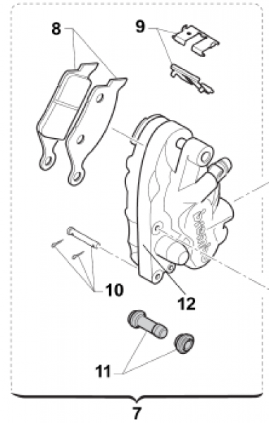 Sicherungsbolzen Bremsbeläge vorne Brembo. # 69274`