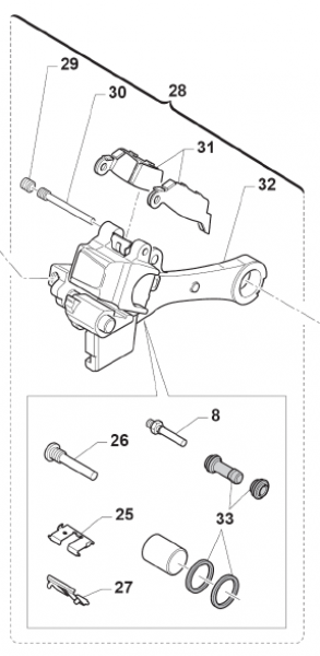 Gleitblech für Bremsbeläge Bremssattel hinten Nissin mod 01 , # 69086`