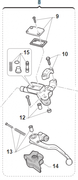 Kupplungspumpe Brembo 9/17,7. # 69360`