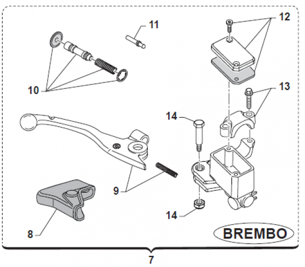 Gelenkabdeckung Handbremspumpe Brembo PS10/16. # 69363`