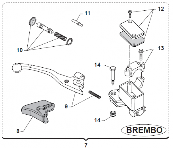 Bremshebelbefestigungsbolzen mit Mutter. # 69365`