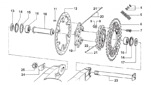 Radnabe Hinterrad. MOD. 03/04 CPL, # 70051`