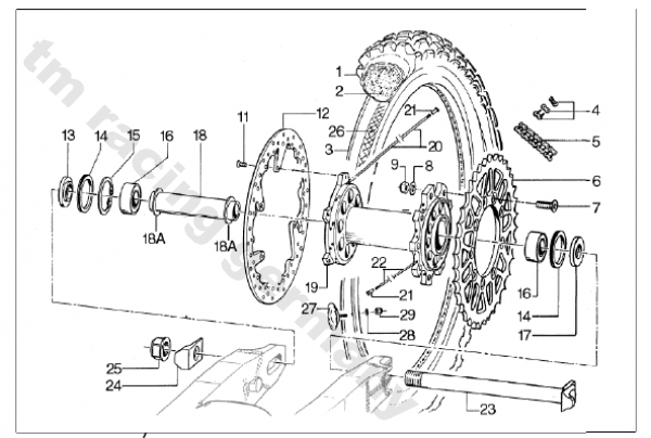 Speiche 19" HR  210X4 Kettenseite. # 70065`