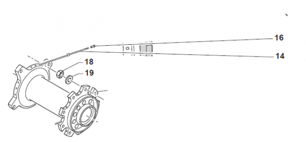 Speiche Hinterrad, Bremsscheibenseite 204 mm. # 70259`