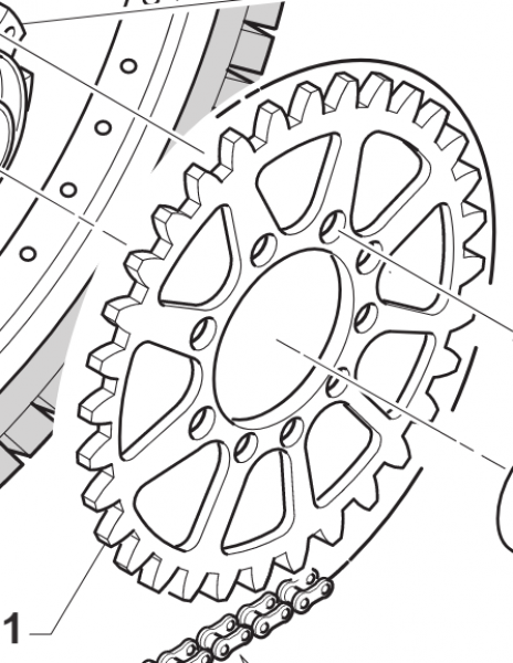 Kettenrad TM Racing  Z 40 M. 86/- ZF, # 70290.40`