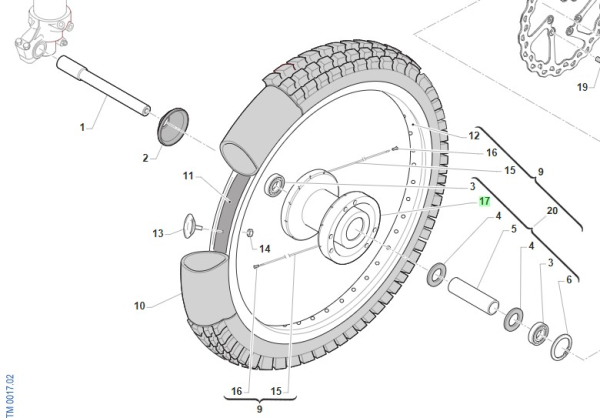 Radnabe vorne VMX MA50/KYB EN/MX R4 NUDO. # 70315`