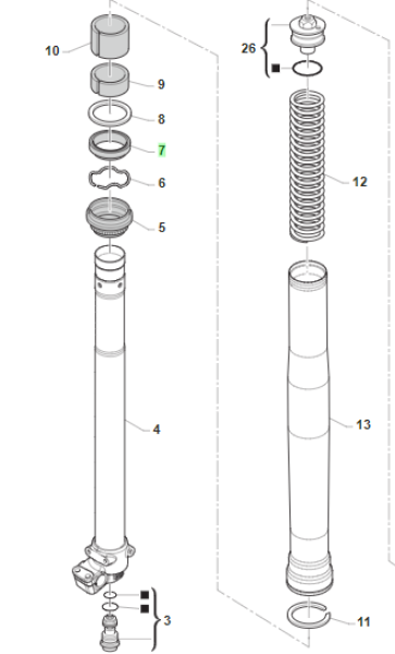 Gabeldichtring Formula 39 85 MX junior. # 72150´