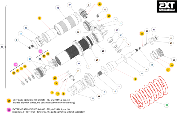 Stoßdämpferfeder MX Junior ab 2013, K=4.8. # 72160`
