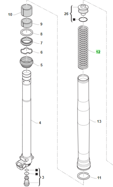 Gabelfeder F39 J13 K=3.6. # 72161`