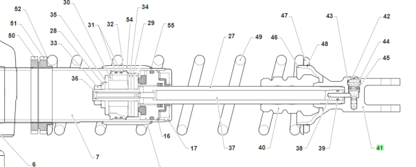 Stossdaempfergabel MX/EN für System mit Reboundfeder. # 72428A`