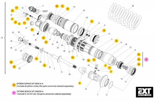 Servicekit 77 für EXT Stossdaempfer, # 72442`