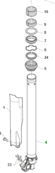 Gabelrohr rechts mit Gabelfuss. # 72568`