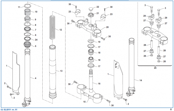 Gabelrohr Kayaba 48 USD END/MX mit Gabelfuß links, # 72569.