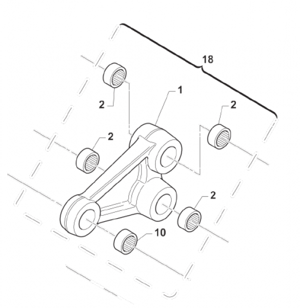 Umlenkung Dreieck 85J ab mod 2013, mit Lager, # 73142