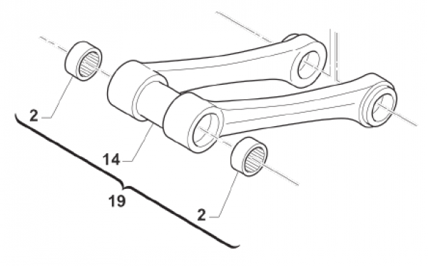 Umlenkung Gabel 85J ab modell 2013 mit Lager, # 73143