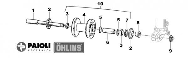 Radachse vorne 02/04  OHLINS, # 74036