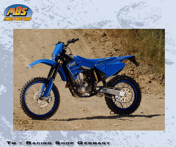 passend für MX und Enduro ( nicht Junior) enthält  Startschild vorne blau Kotflügel vorne blau Gabelschützer in blau Kühlerverkleidungen links und rechts blau Seitenverkleidung ( Nummerntafel) links und rechts in blau