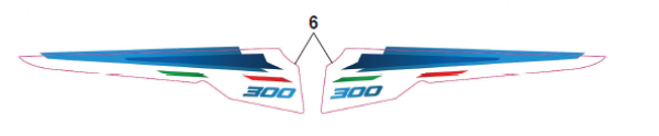 Aufkleber Kotflügel hinten 300 , mod 2019, # 94159.300`