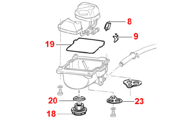 Ablaßschraube Schwimmerkammer, Keihin PWK, PWM 38 , # D24115´