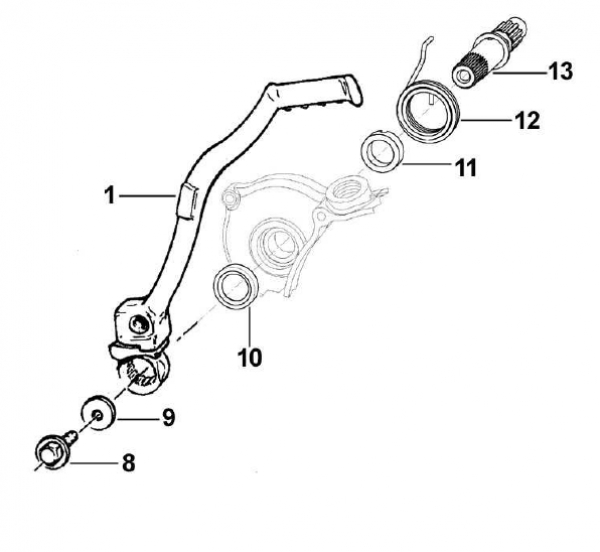 Wellendichtring Kickstarterwelle 250 F/Fi 2009. # F04365`