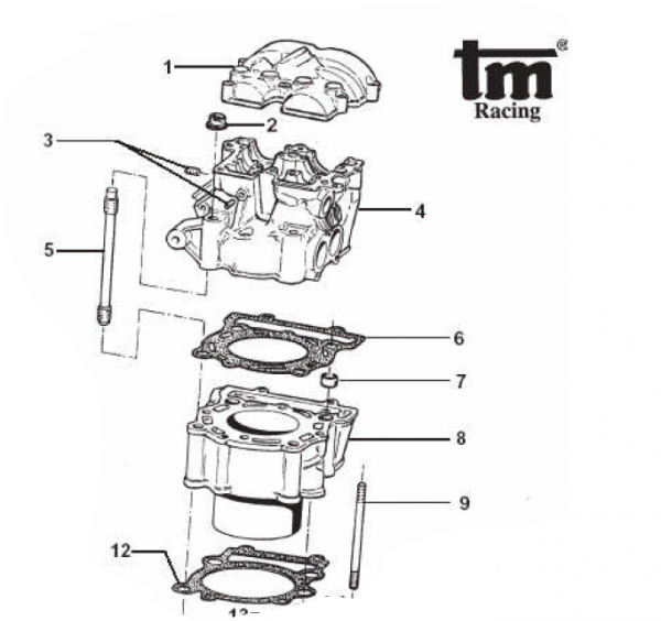 Dichtung Zylinderkopf CIL 0.25 4T 400CC, # F05801, bitte F05845 bestellen,