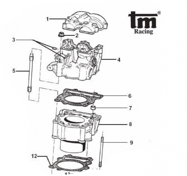 Dichtung Zylinderkopf CIL 0.25 4T 400CC, # F05801;