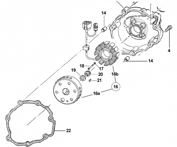 Dichtung Zündung 4T ohne E-Starter, # F05824.