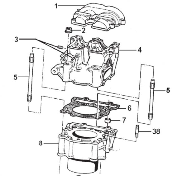 Zylinderkopfdichtung 400/450cc 95mm, # F05826,  bitte # F05845 bestellen