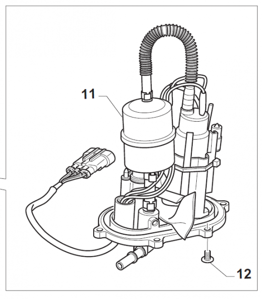 Benzinpumpeneinheit, 3.5 Bar mit Sensor Benzinkontrolle. # F08491.1`