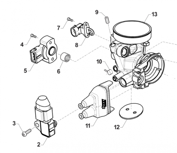 Abdeckung Gaszüge 2TFi  am Drosselklappengehäuse, # F08380.