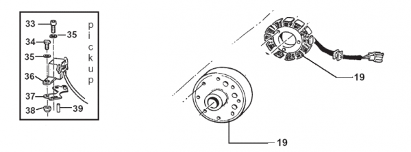 Generator Kokusan 4T mit Pick-UP und Stecker , # F15451;