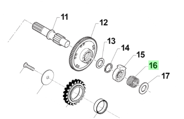 Druckfeder Kickstartersystem. # F16429`