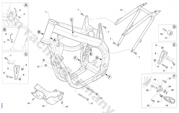 Motorhalterung Zylinderkopf 250Fi TWIN links, # F26691
