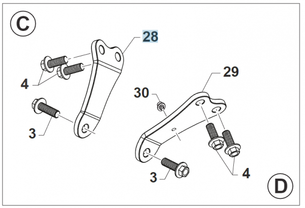 Motorhalterung an Zylinderkopf 450 SMK/MX rechts. # F26741`