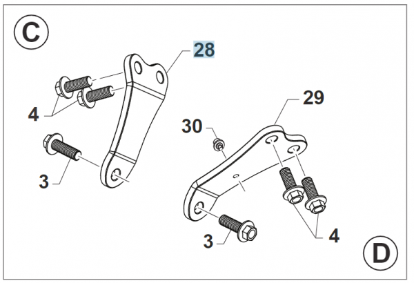 Motorhalterung an Zylinderkopf 450 SMK/MX rechts, # F26741`