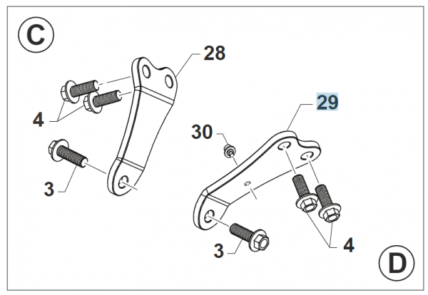 Motorhalterung an Zylinderkopf 450 SMK/MX links. # F26742`