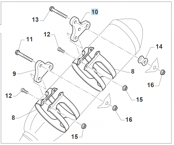 Halter Schalldämpfer 250E/450  2015, # F27571,