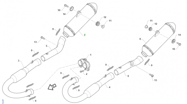 Schalldämpfer 250/300 4T links MY22-,  # F27645`