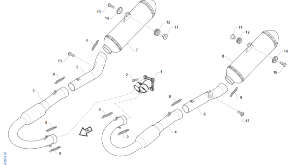 Auspuffflansch SMR 450 Fi Twinpipe, # F27666`