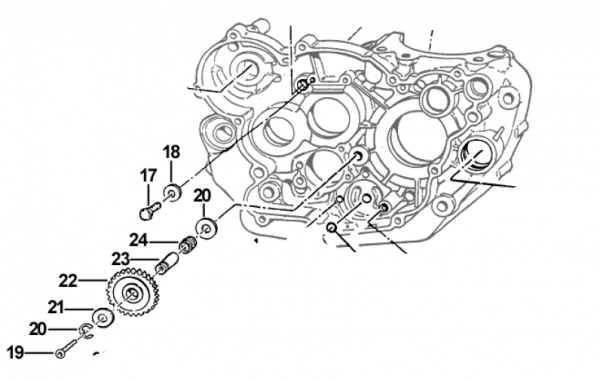Achse Zwischenrad Ölpumpe, # F28501`