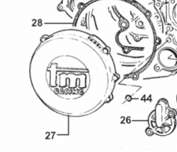 Kupplungsdeckel  4T mod 04. # F30791` Artikel ist ersetzt,  Bitte F30795 bestellen