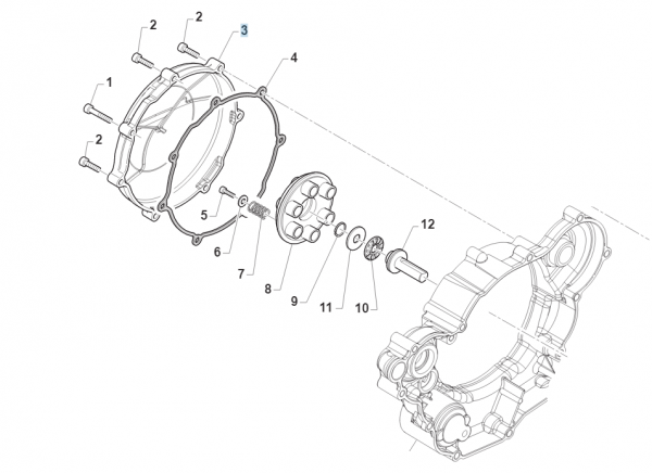 Kupplungsdeckel 450 / 530cc 4T mod 2004 bis. # F30795`