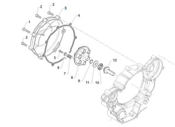 Kupplungsdeckel 450 / 530cc 4T mod 2004 bis , # F30795`