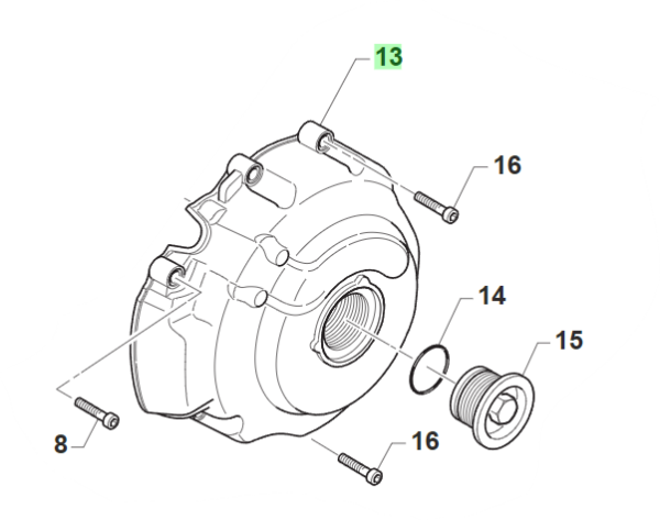 Zündungsdeckel  450 Fi mod 2010 bis, Kickstartversion. # F30947.