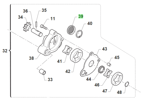 Filterplatte Ölpumpe 4T, # F32500`